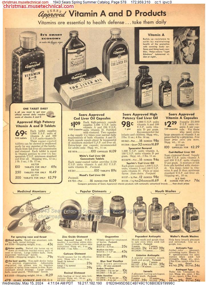 1943 Sears Spring Summer Catalog, Page 578