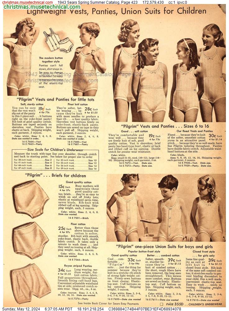 1943 Sears Spring Summer Catalog, Page 423