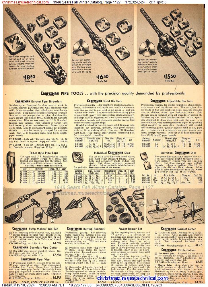 1948 Sears Fall Winter Catalog, Page 1127