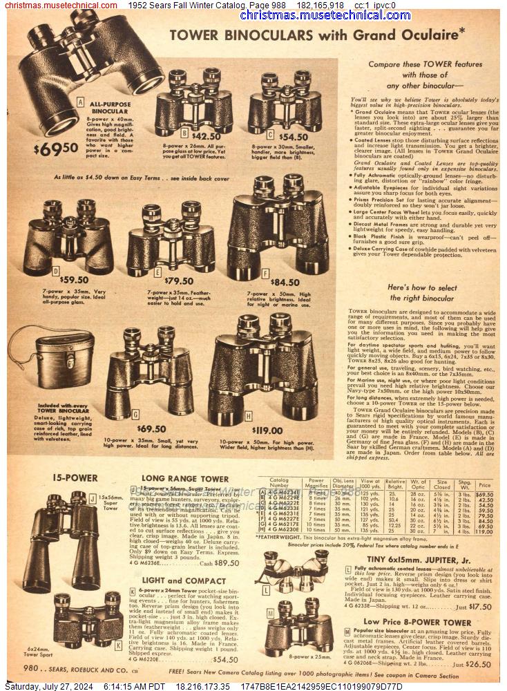 1952 Sears Fall Winter Catalog, Page 988