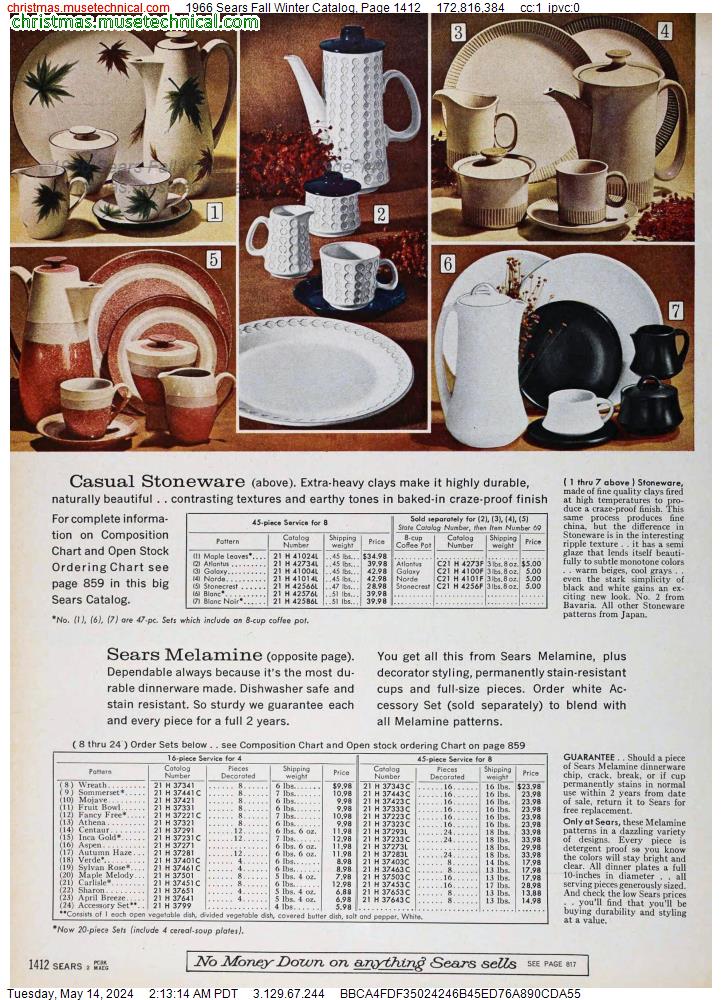 1966 Sears Fall Winter Catalog, Page 1412