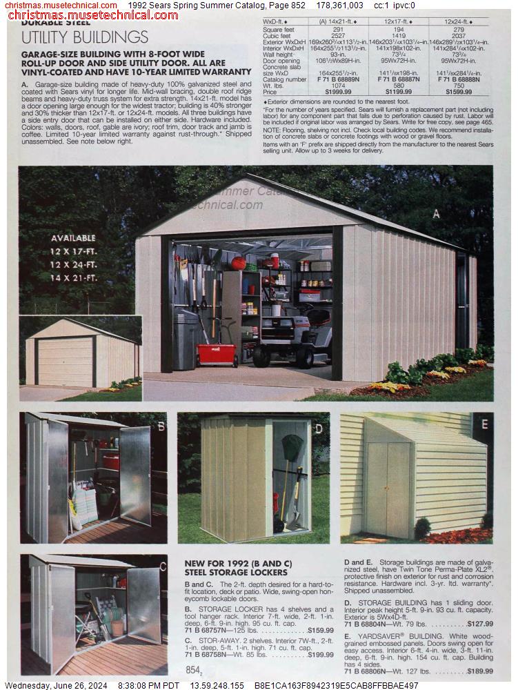 1992 Sears Spring Summer Catalog, Page 852