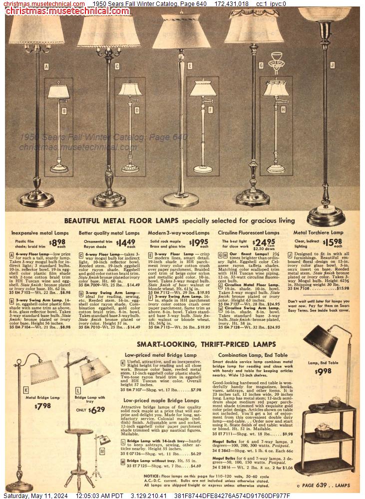 1950 Sears Fall Winter Catalog, Page 640