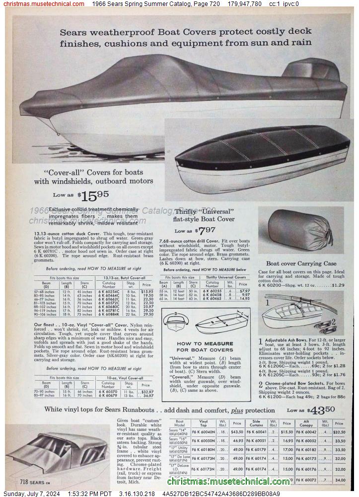 1966 Sears Spring Summer Catalog, Page 720