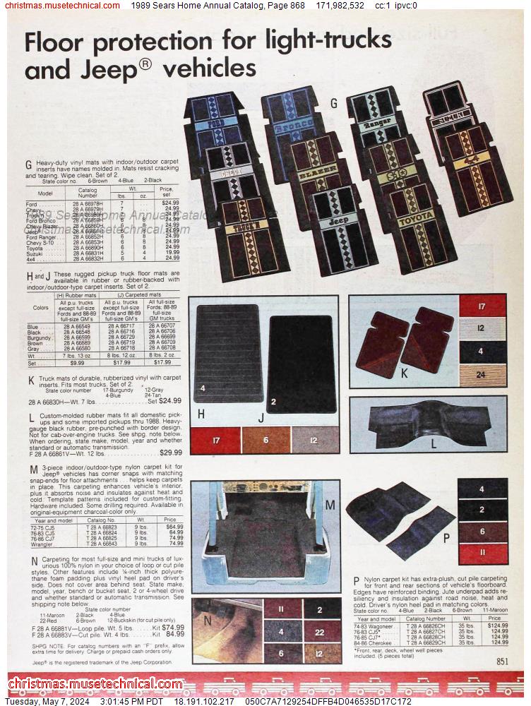 1989 Sears Home Annual Catalog, Page 868