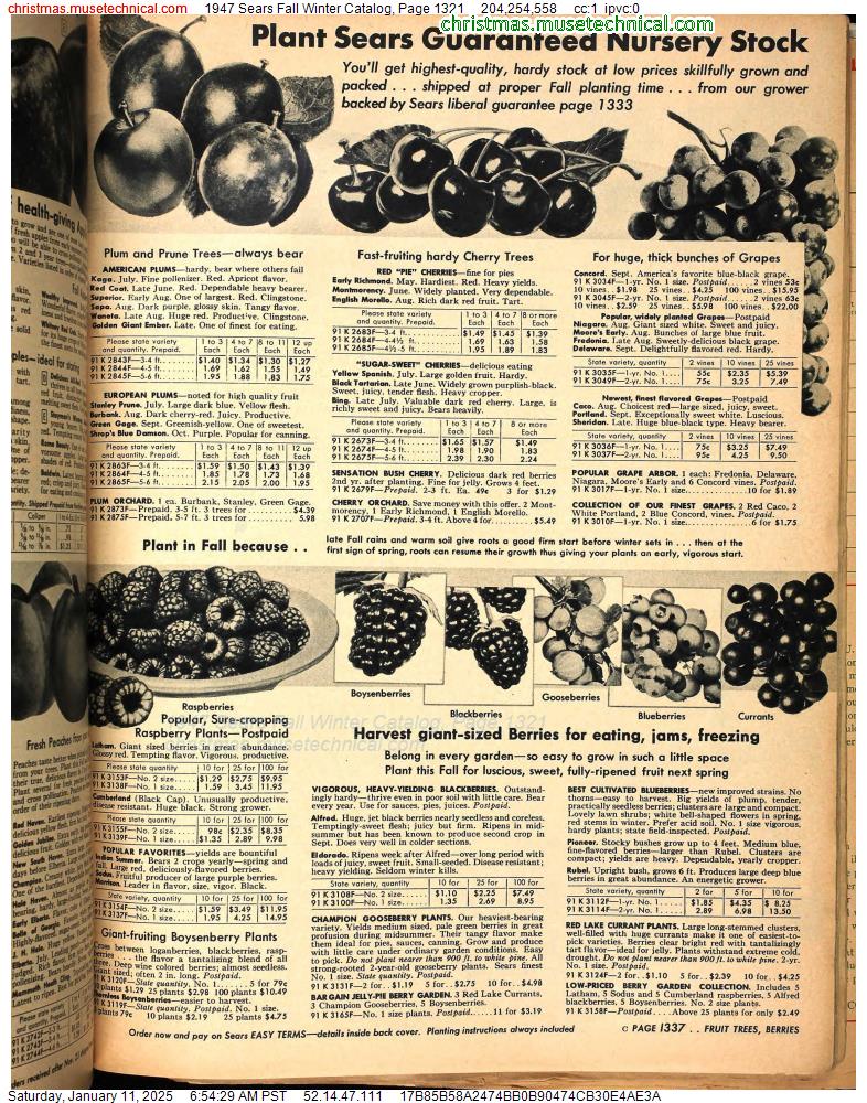 1947 Sears Fall Winter Catalog, Page 1321