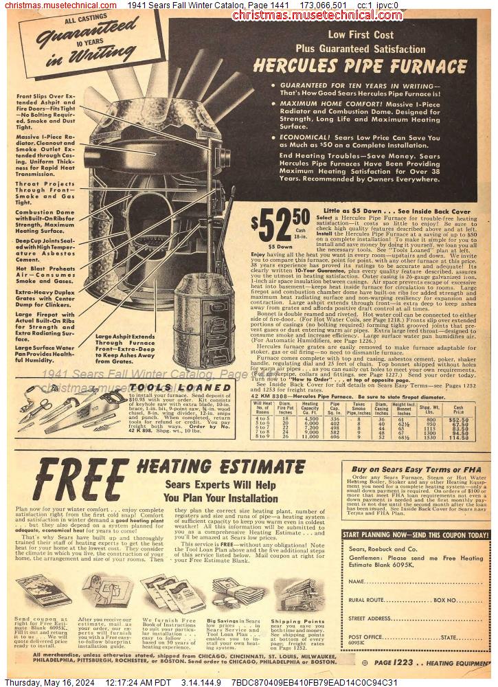 1941 Sears Fall Winter Catalog, Page 1441