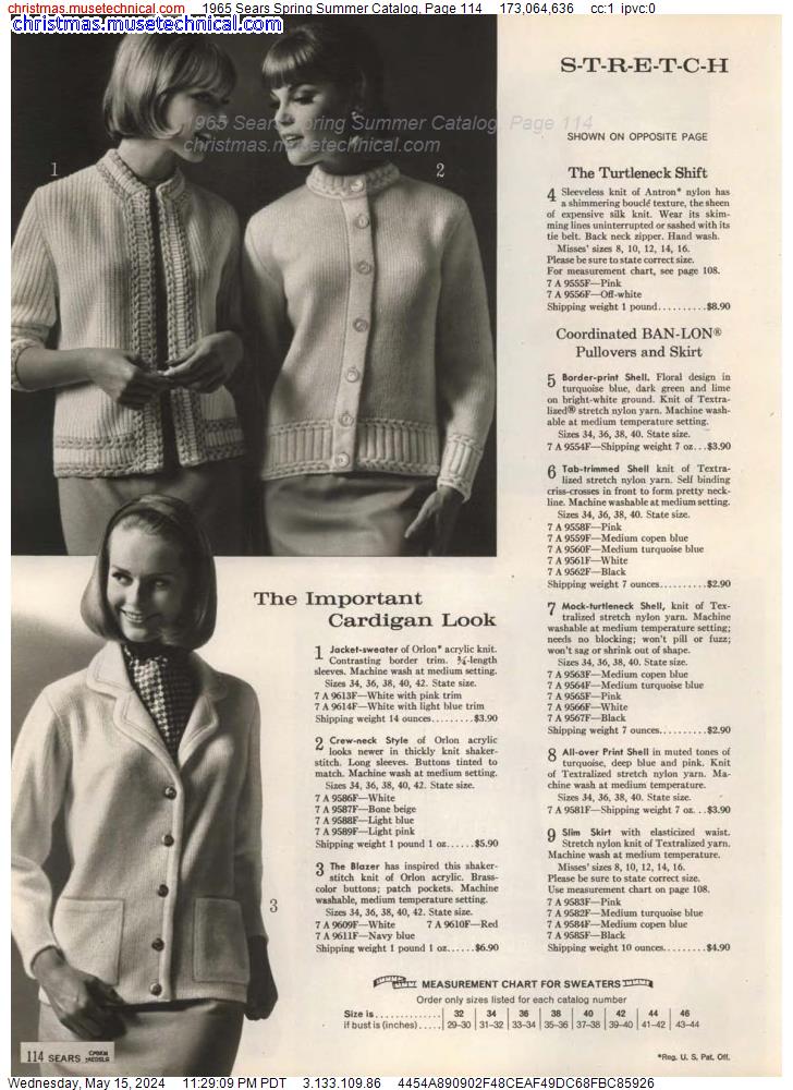 1965 Sears Spring Summer Catalog, Page 114