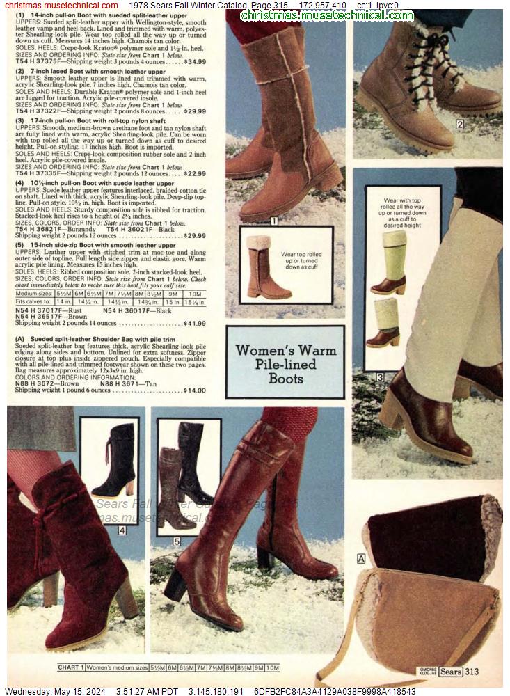 1978 Sears Fall Winter Catalog, Page 315
