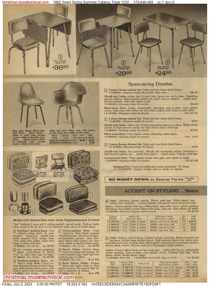 1962 Sears Spring Summer Catalog, Page 1330