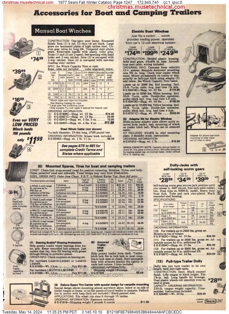 1977 Sears Fall Winter Catalog, Page 1247