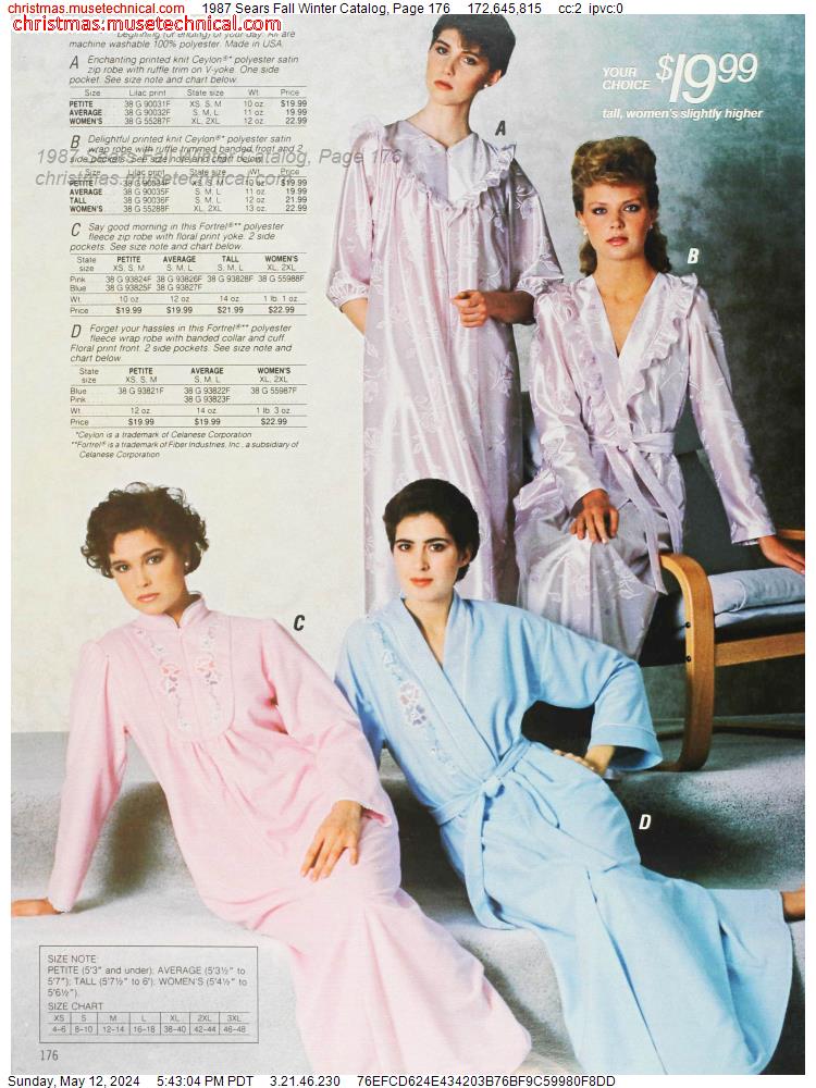 1987 Sears Fall Winter Catalog, Page 176
