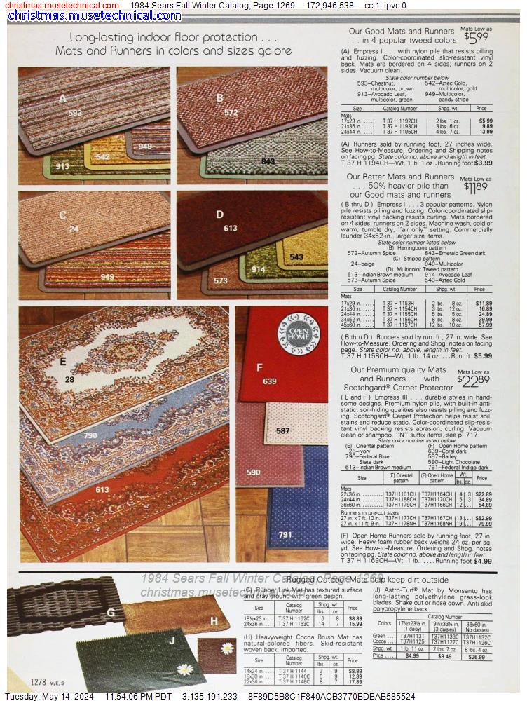 1984 Sears Fall Winter Catalog, Page 1269