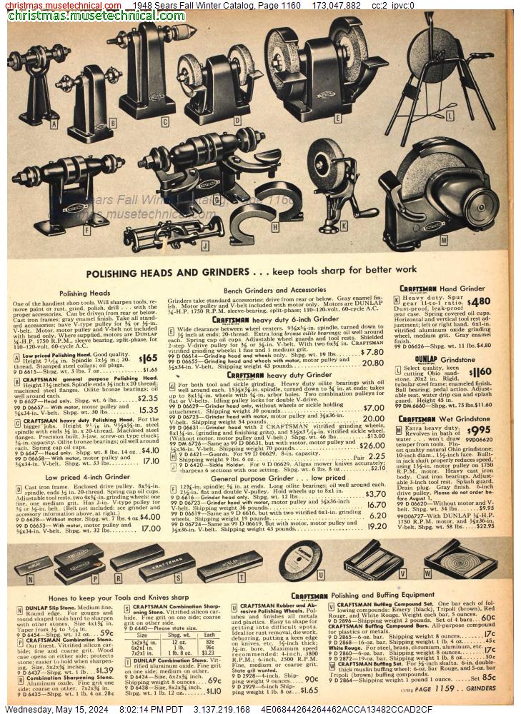 1948 Sears Fall Winter Catalog, Page 1160
