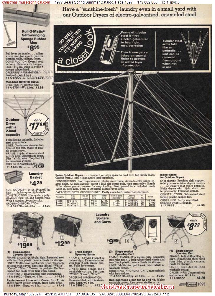1977 Sears Spring Summer Catalog, Page 1097