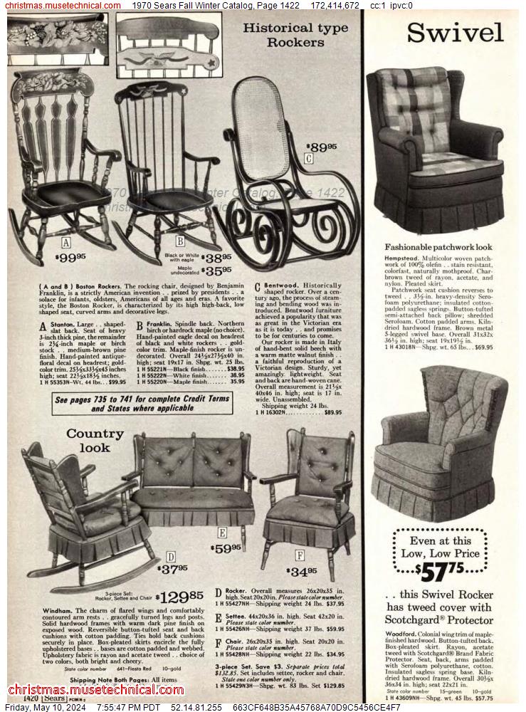 1970 Sears Fall Winter Catalog, Page 1422