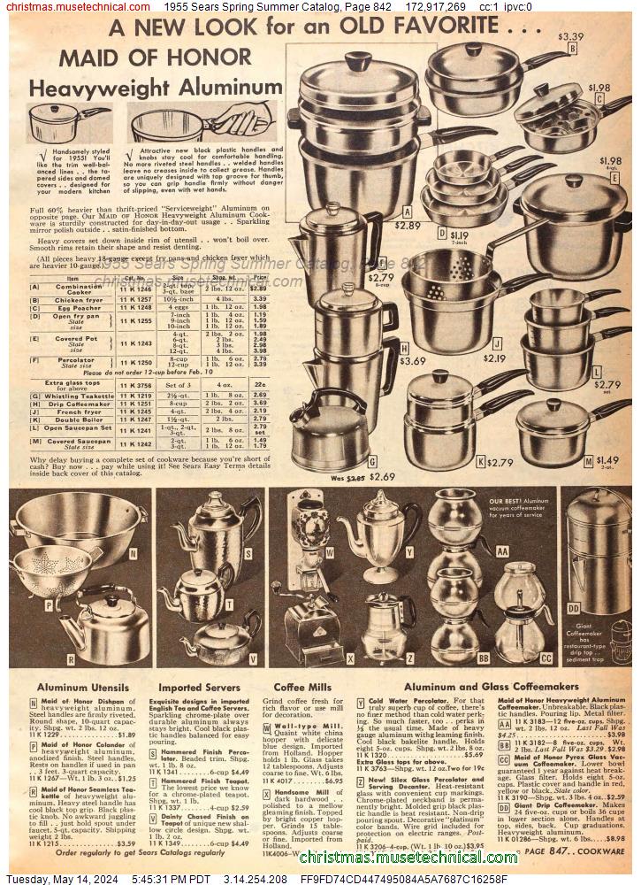 1955 Sears Spring Summer Catalog, Page 842
