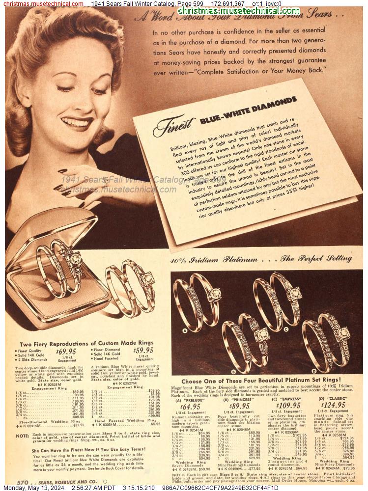 1941 Sears Fall Winter Catalog, Page 599