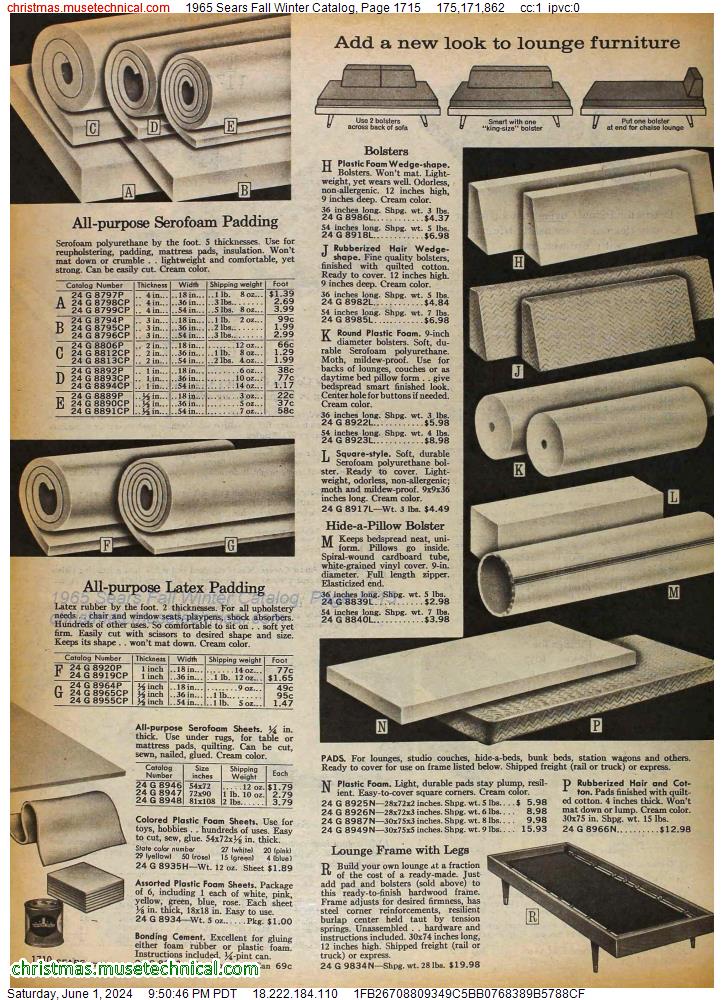 1965 Sears Fall Winter Catalog, Page 1715