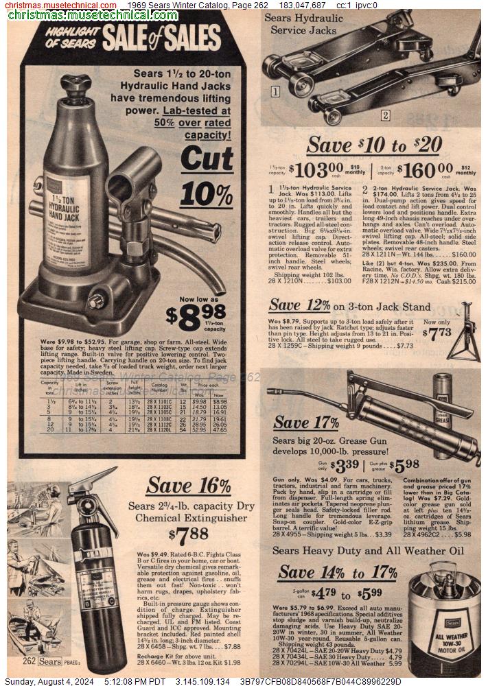 1969 Sears Winter Catalog, Page 262