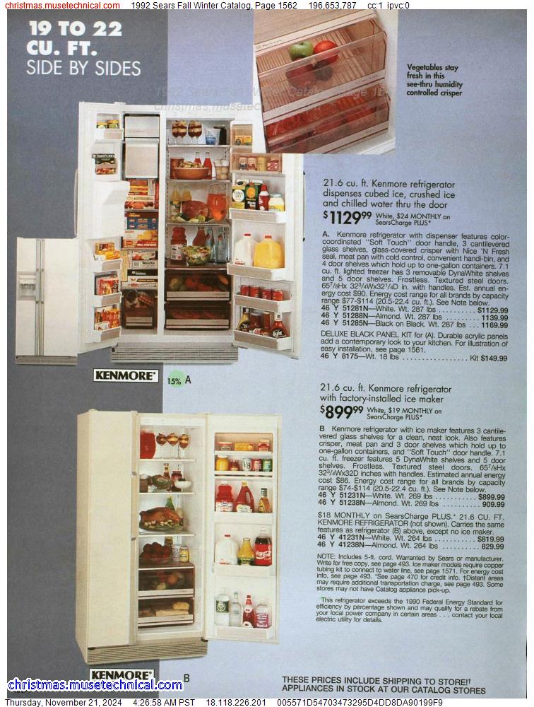 1992 Sears Fall Winter Catalog, Page 1562