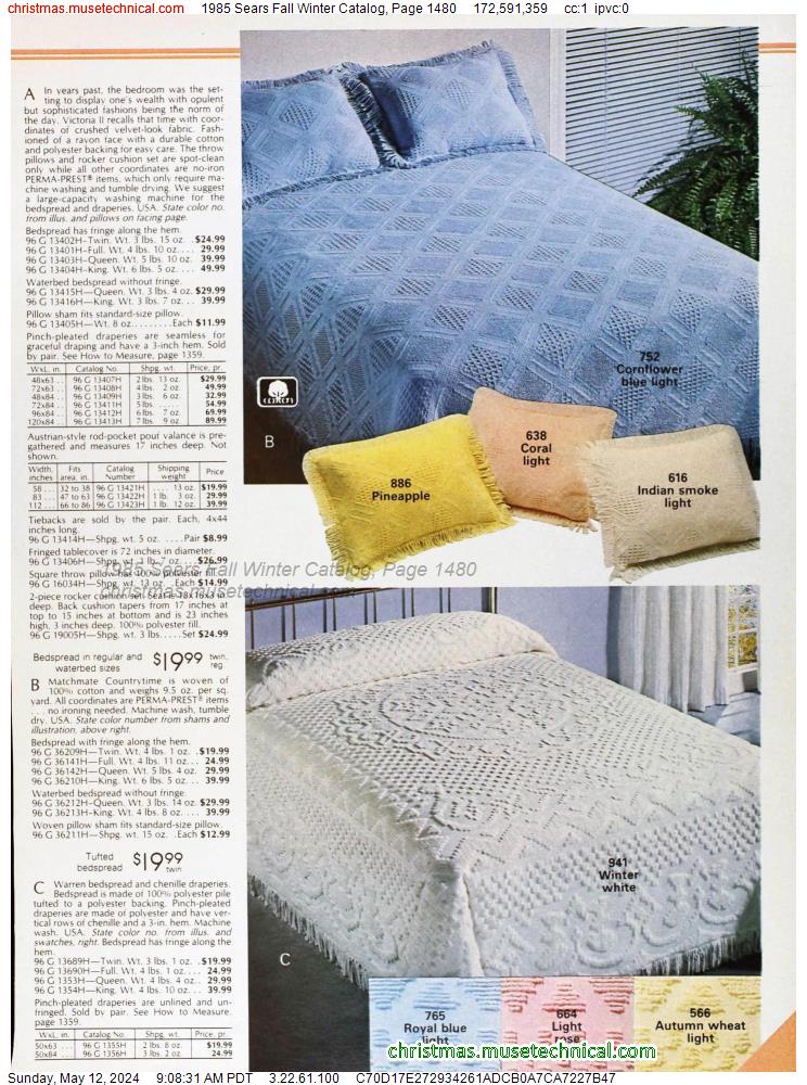 1985 Sears Fall Winter Catalog, Page 1480