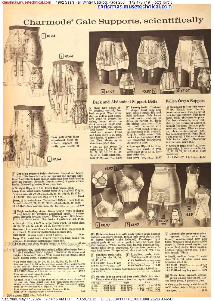 1962 Sears Fall Winter Catalog, Page 260