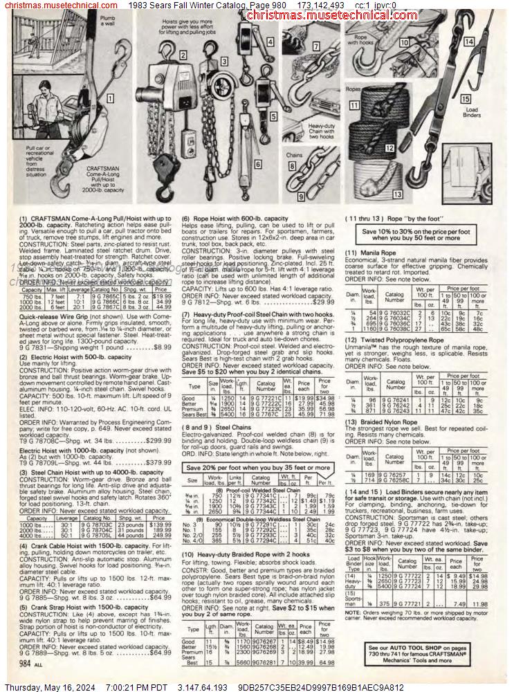 1983 Sears Fall Winter Catalog, Page 980
