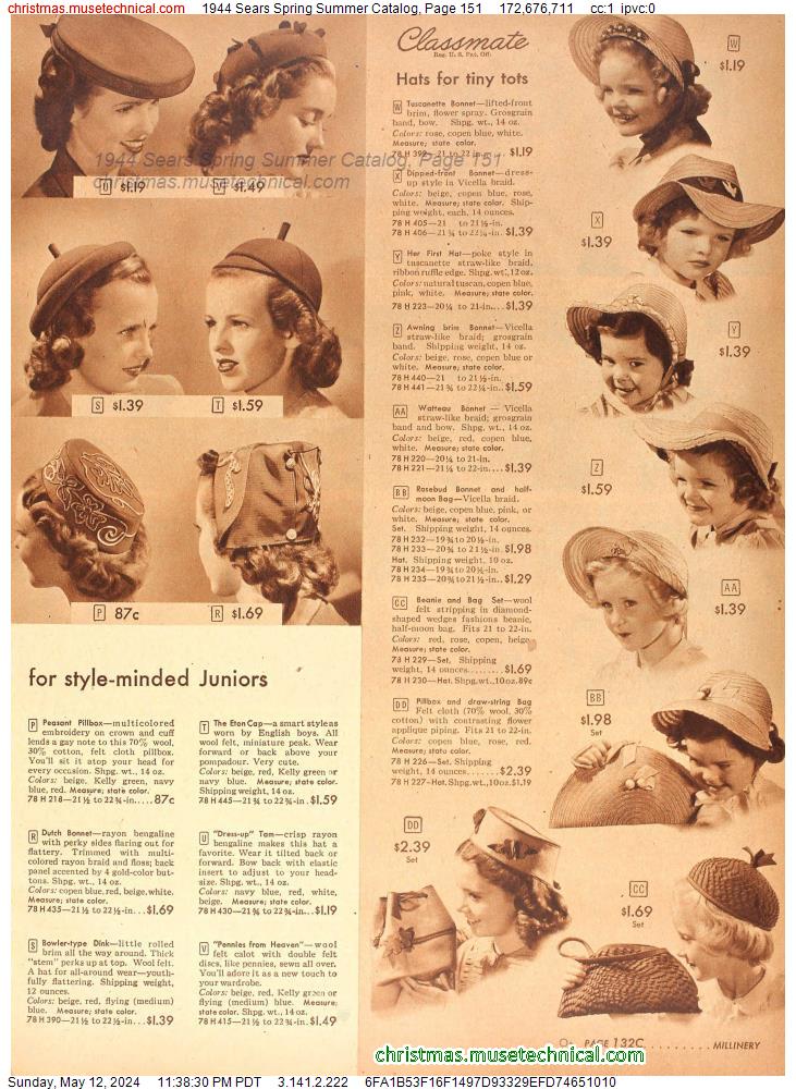 1944 Sears Spring Summer Catalog, Page 151