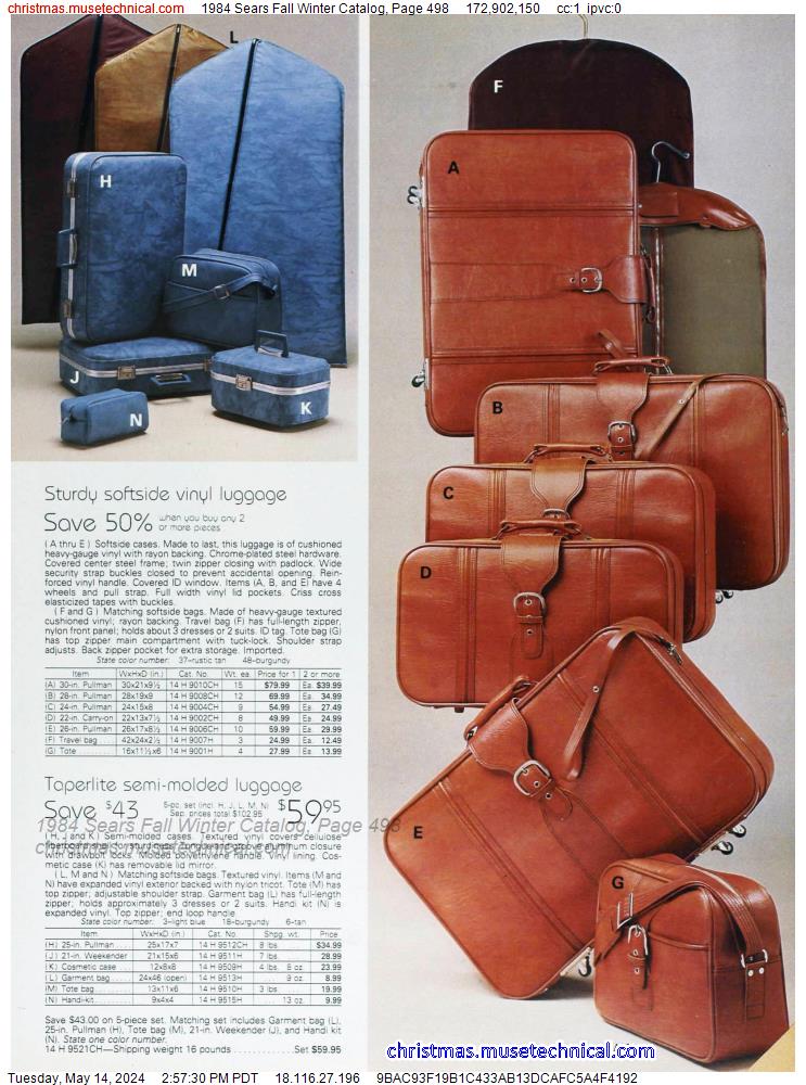 1984 Sears Fall Winter Catalog, Page 498