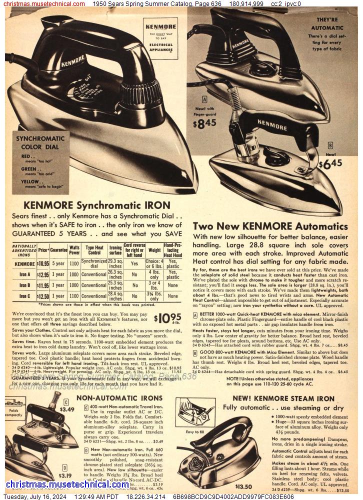 1950 Sears Spring Summer Catalog, Page 636