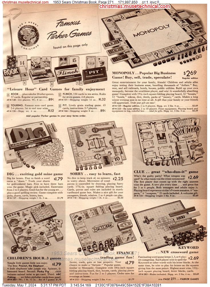 1953 Sears Christmas Book, Page 271