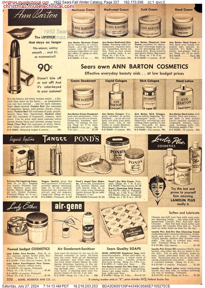 1952 Sears Fall Winter Catalog, Page 327