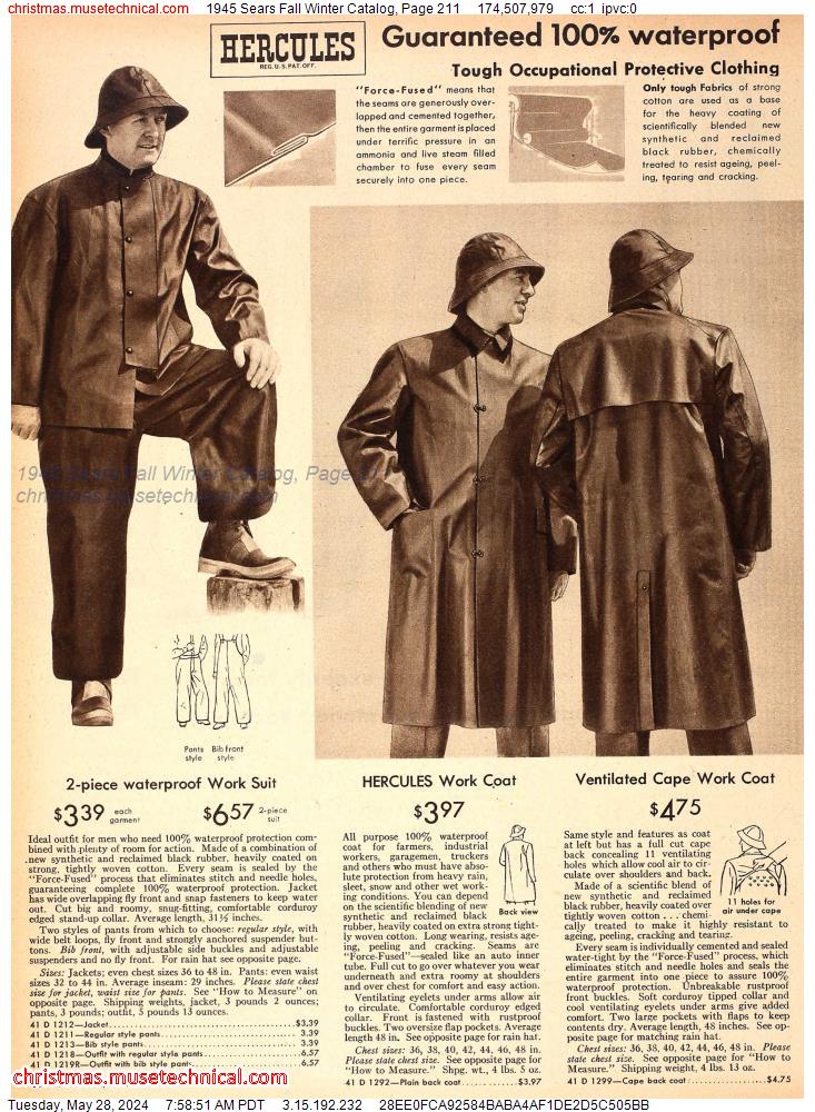 1945 Sears Fall Winter Catalog, Page 211