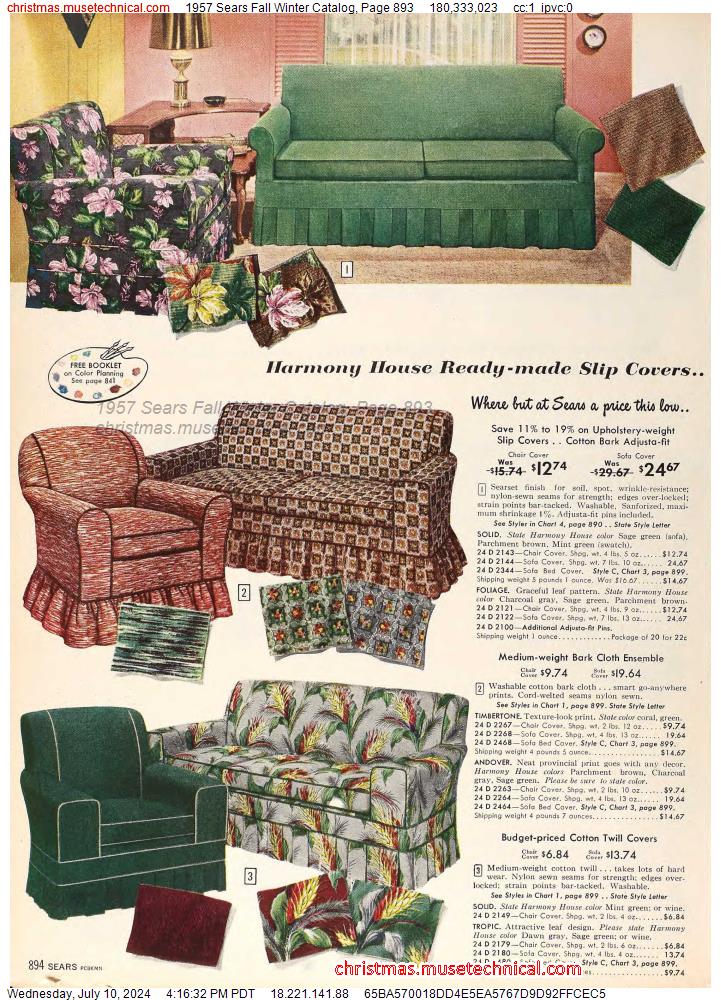 1957 Sears Fall Winter Catalog, Page 893