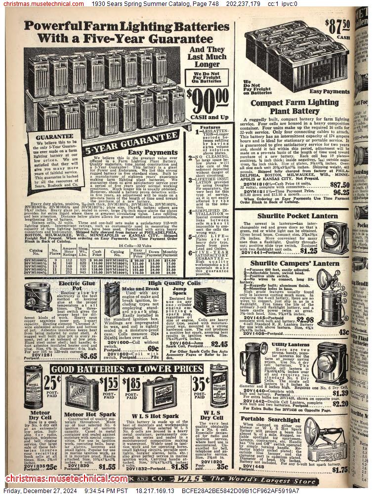 1930 Sears Spring Summer Catalog, Page 748