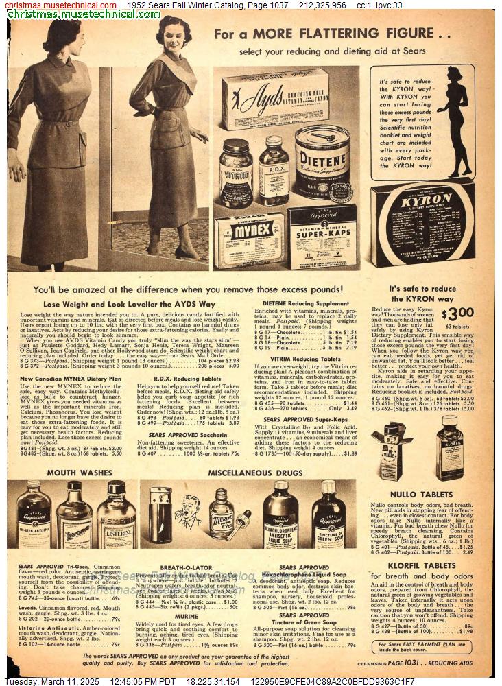 1952 Sears Fall Winter Catalog, Page 1037