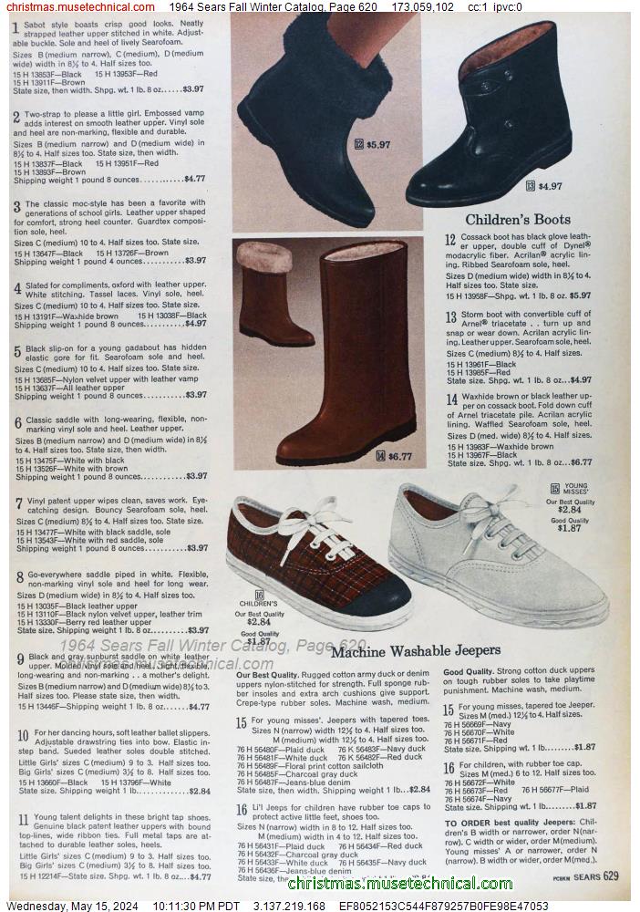 1964 Sears Fall Winter Catalog, Page 620