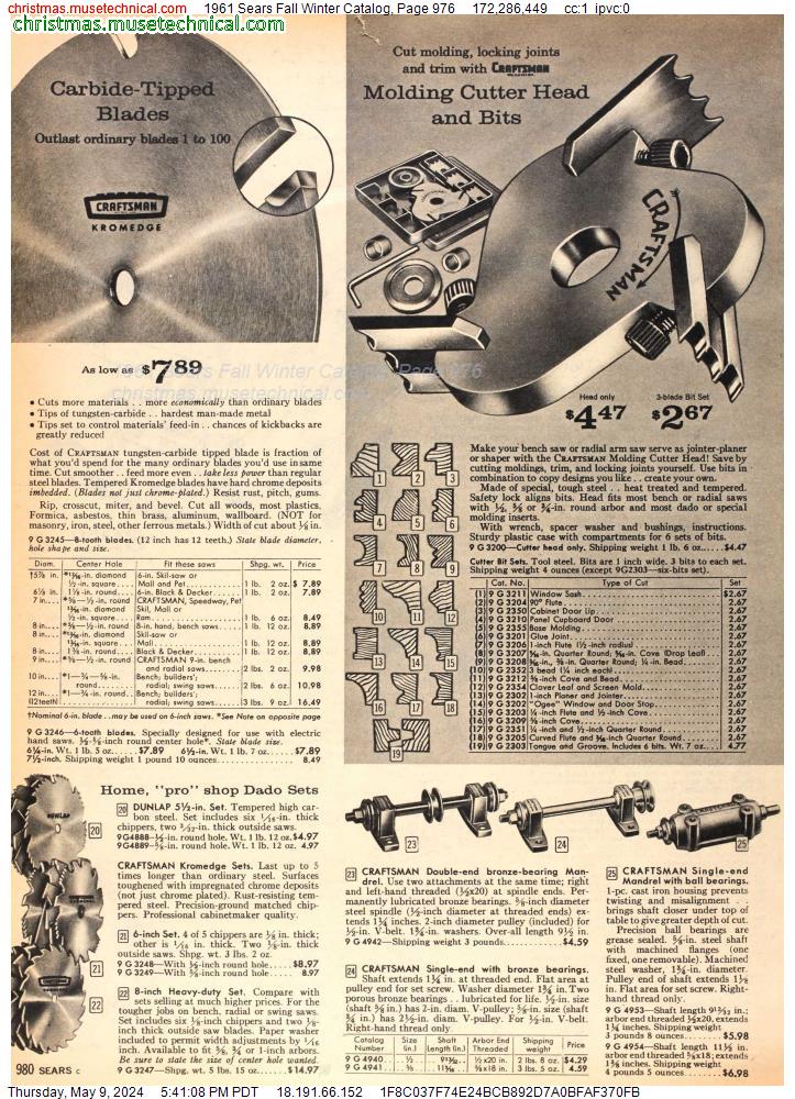 1961 Sears Fall Winter Catalog, Page 976