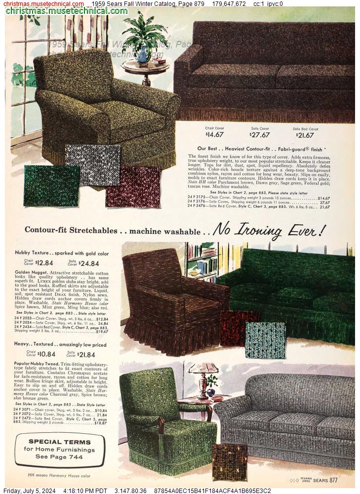 1959 Sears Fall Winter Catalog, Page 879