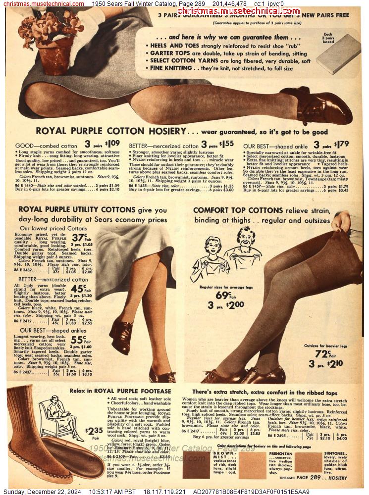 1950 Sears Fall Winter Catalog, Page 289