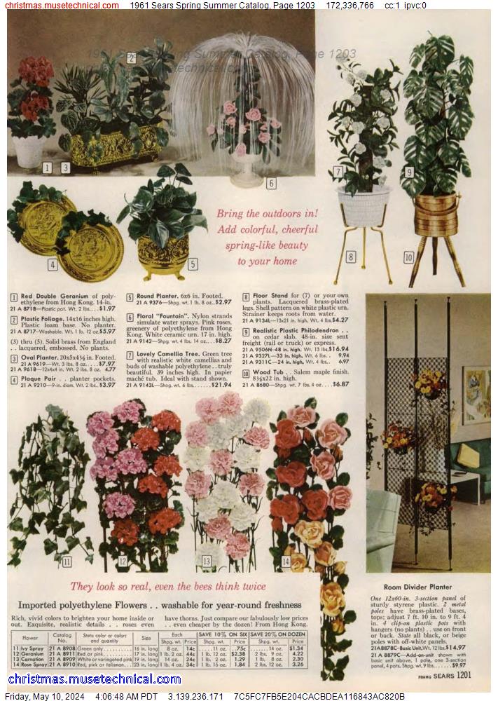 1961 Sears Spring Summer Catalog, Page 1203