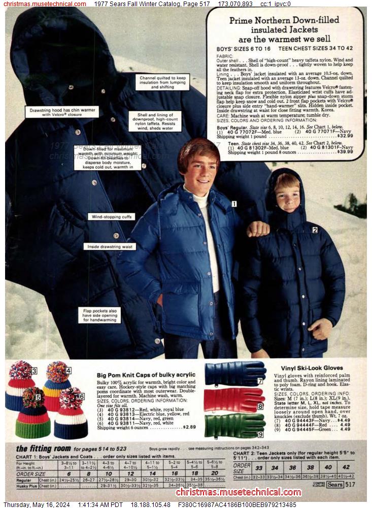 1977 Sears Fall Winter Catalog, Page 517