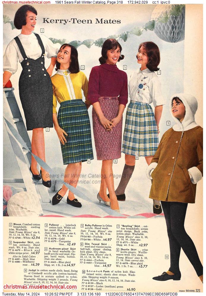 1961 Sears Fall Winter Catalog, Page 318