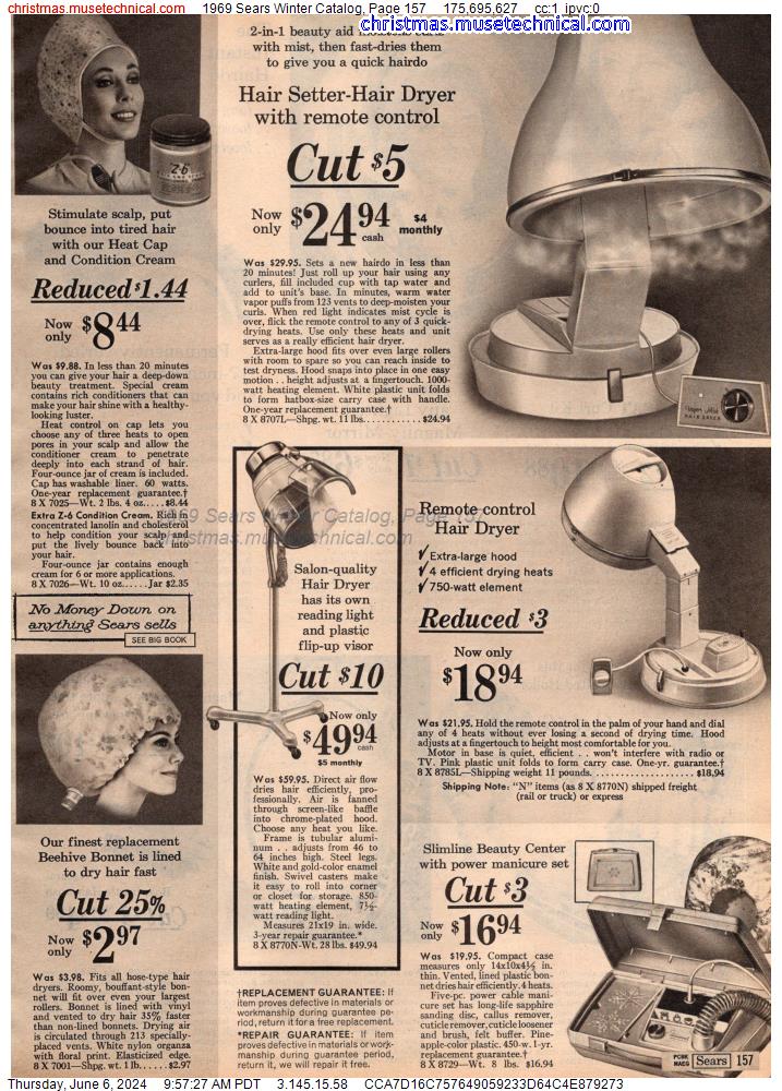 1969 Sears Winter Catalog, Page 157