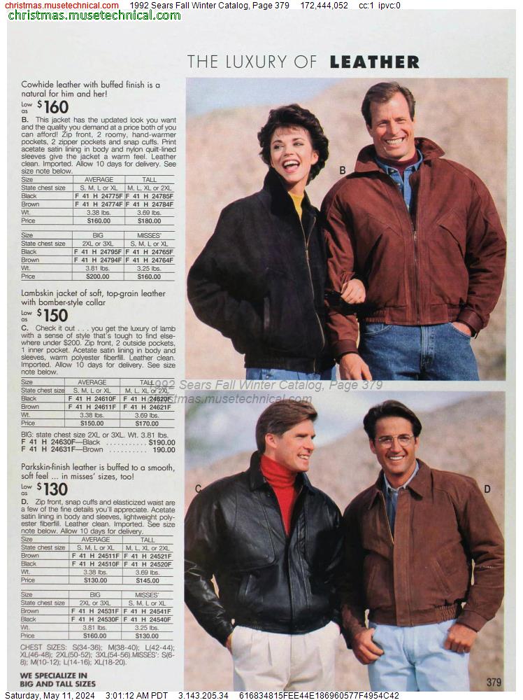 1992 Sears Fall Winter Catalog, Page 379