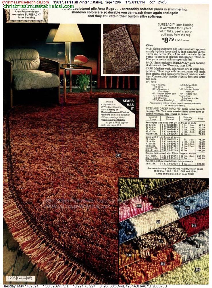 1981 Sears Fall Winter Catalog, Page 1296