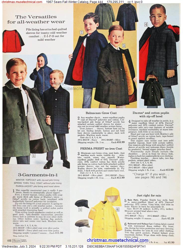 1967 Sears Fall Winter Catalog, Page 444