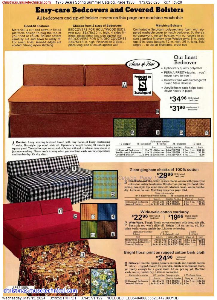 1975 Sears Spring Summer Catalog, Page 1356