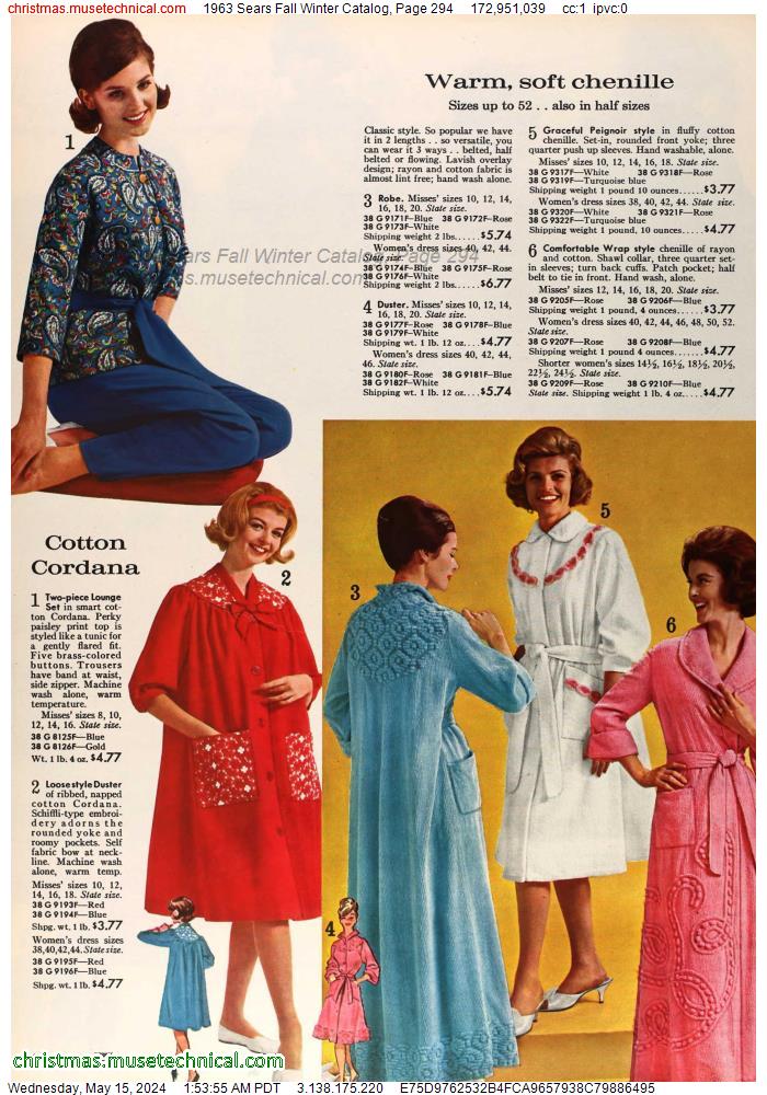 1963 Sears Fall Winter Catalog, Page 294